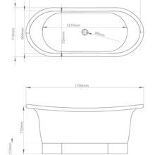 The Copper Bath Tub - Aurora Hammered Copper Double Slipper 1700mm - CB5018-D67 gallery detail image