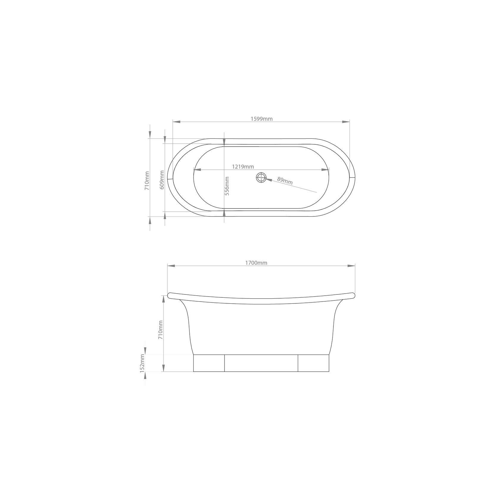 The Copper Bath Tub - Sundara Copper Double Slipper Smooth 1700mm - CB5019-D67 gallery detail image