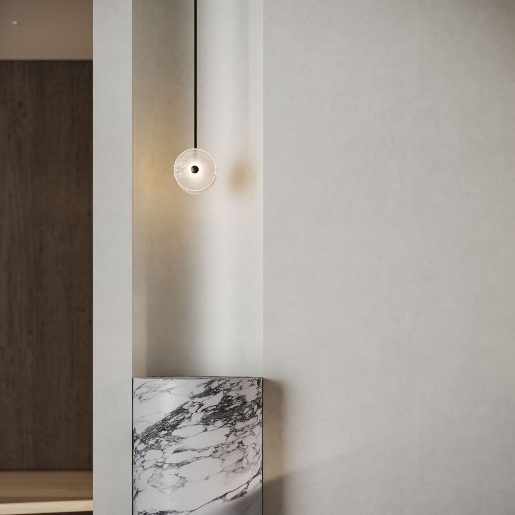 Coral Duo Rod Pendant - Frosted gallery detail image