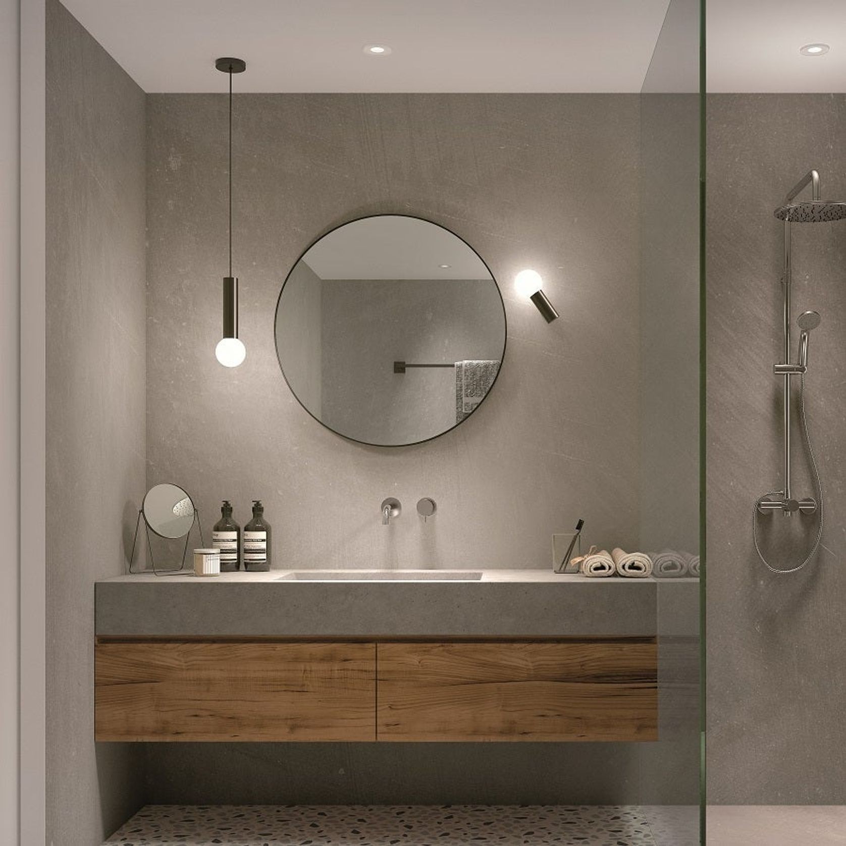 Moya Vanity Wall Light in Metal Black gallery detail image