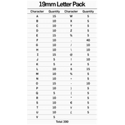 19mm Letter & Number Sets gallery detail image