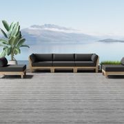 Newport Teak Outdoor Sofa with Armless Chairs - 5 Seat gallery detail image