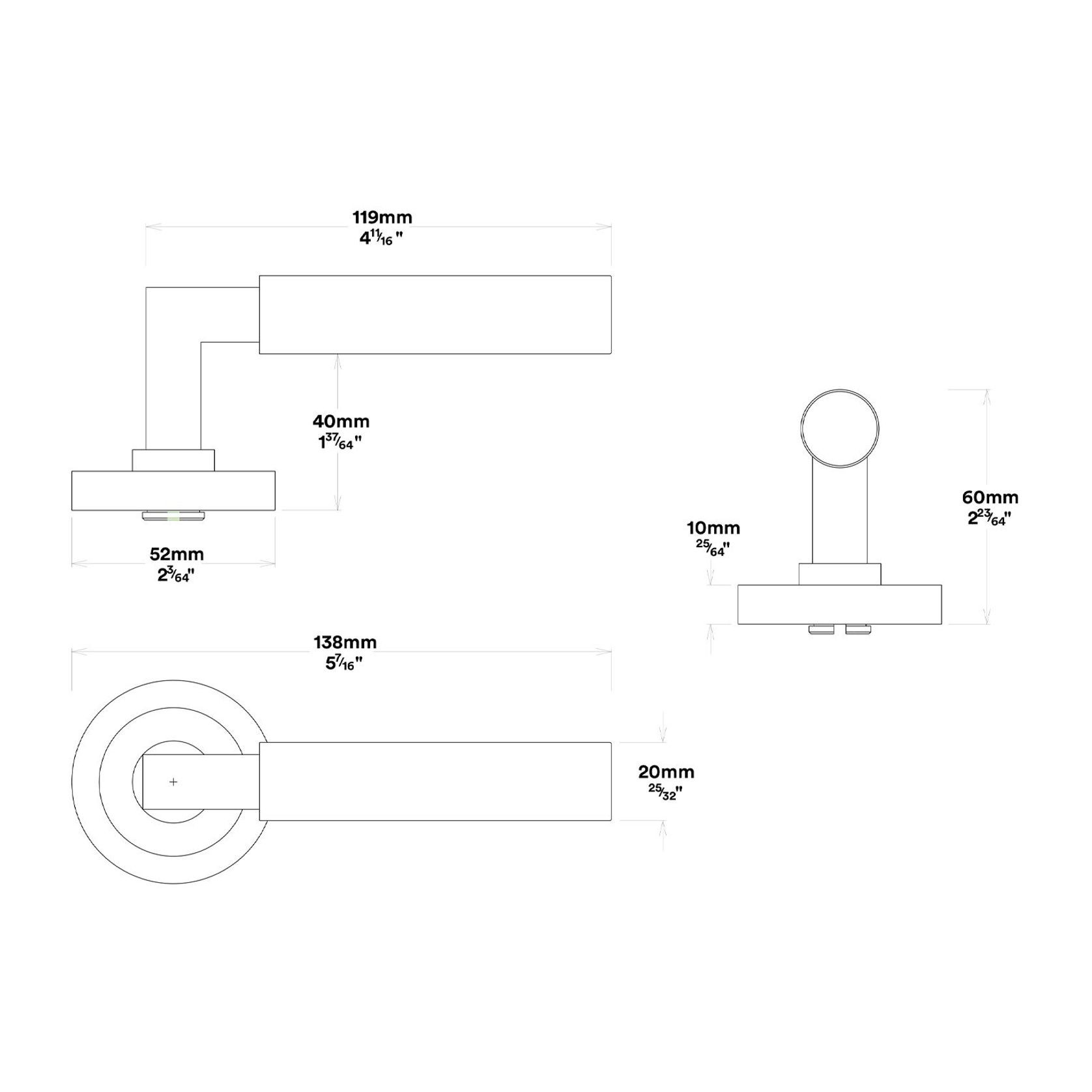 Iver Berlin Door Lever Handle on Round Rose Passage gallery detail image