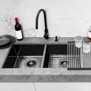 Kitchen Sink - Double Bowl 860 x 440 - Gunmetal Black gallery detail image