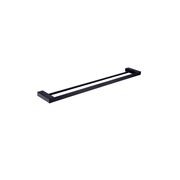 Celia Double Towel Rail 800mm Matte Black gallery detail image