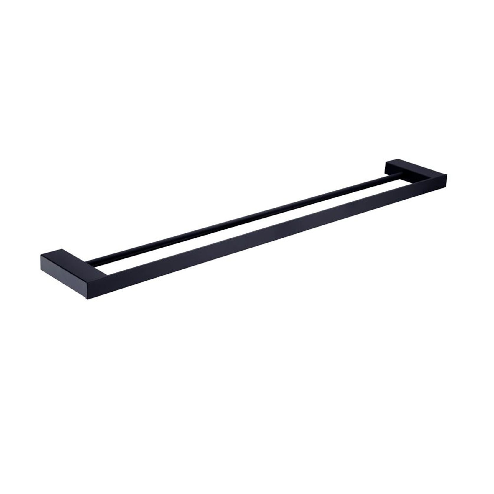 Celia Double Towel Rail 600mm Matte Black gallery detail image