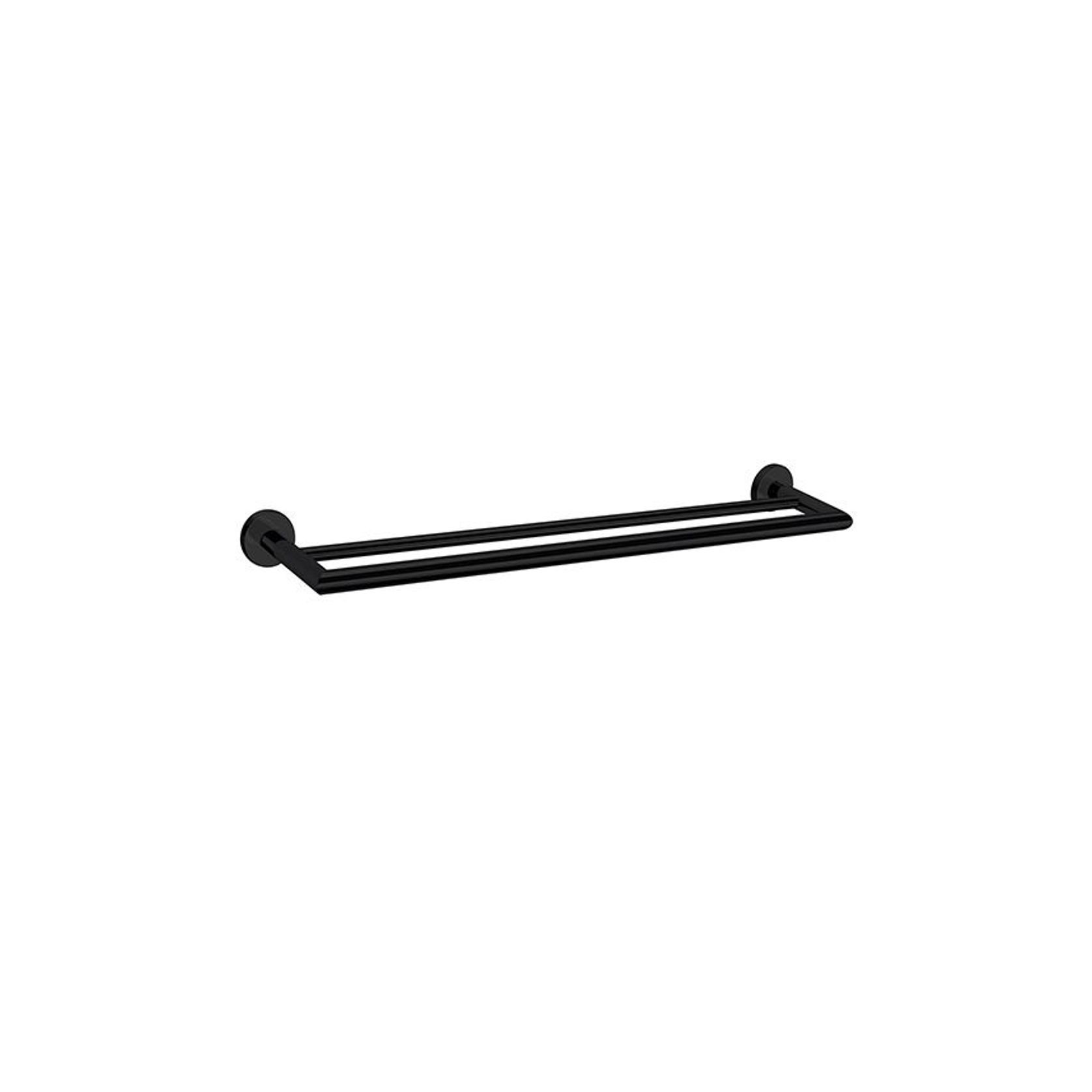 Dolce Double Towel Rail 700mm Matte Black gallery detail image