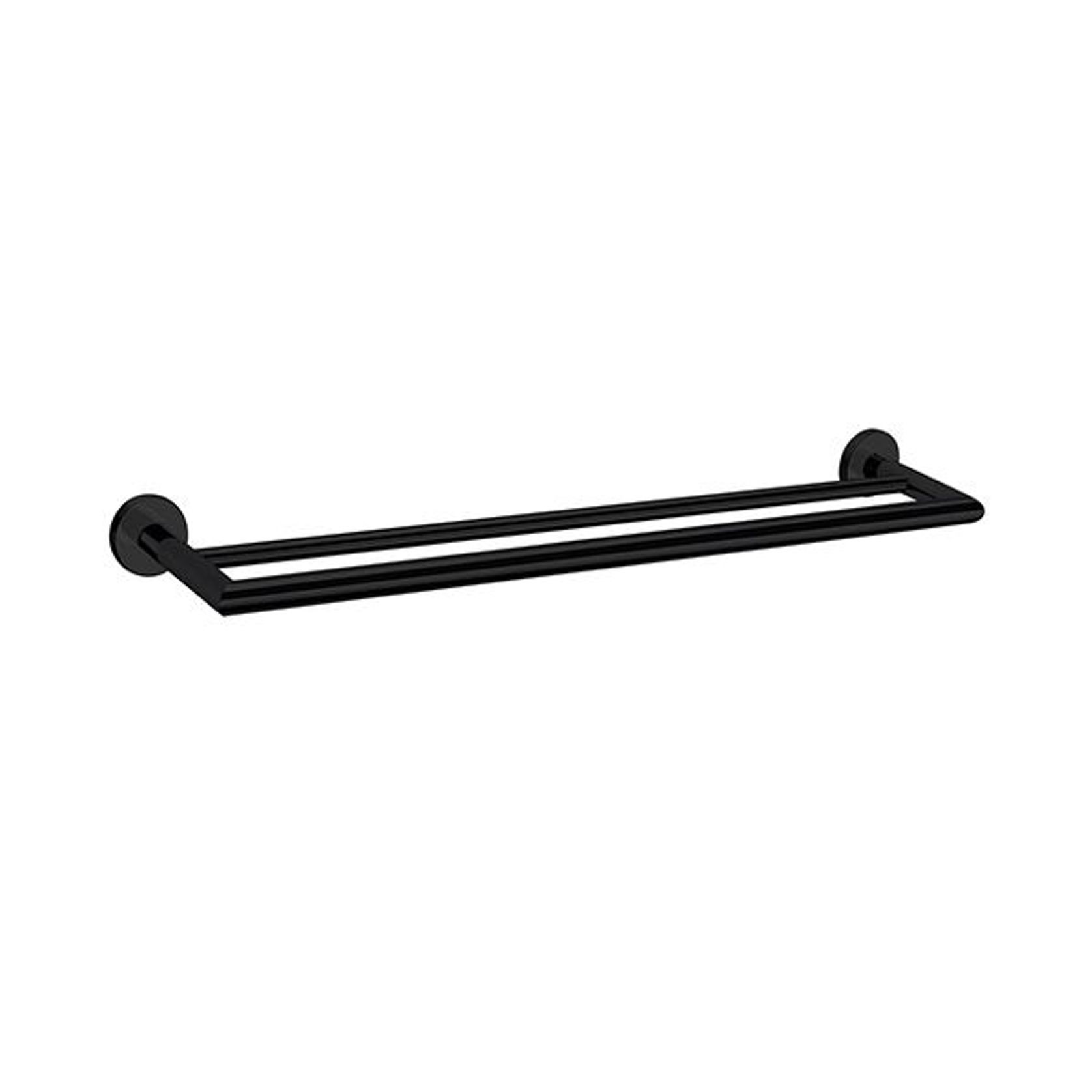 Dolce Double Towel Rail 700mm Matte Black gallery detail image