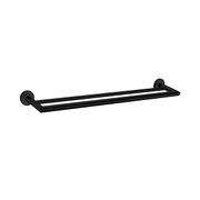 Dolce Double Towel Rail 700mm Matte Black gallery detail image