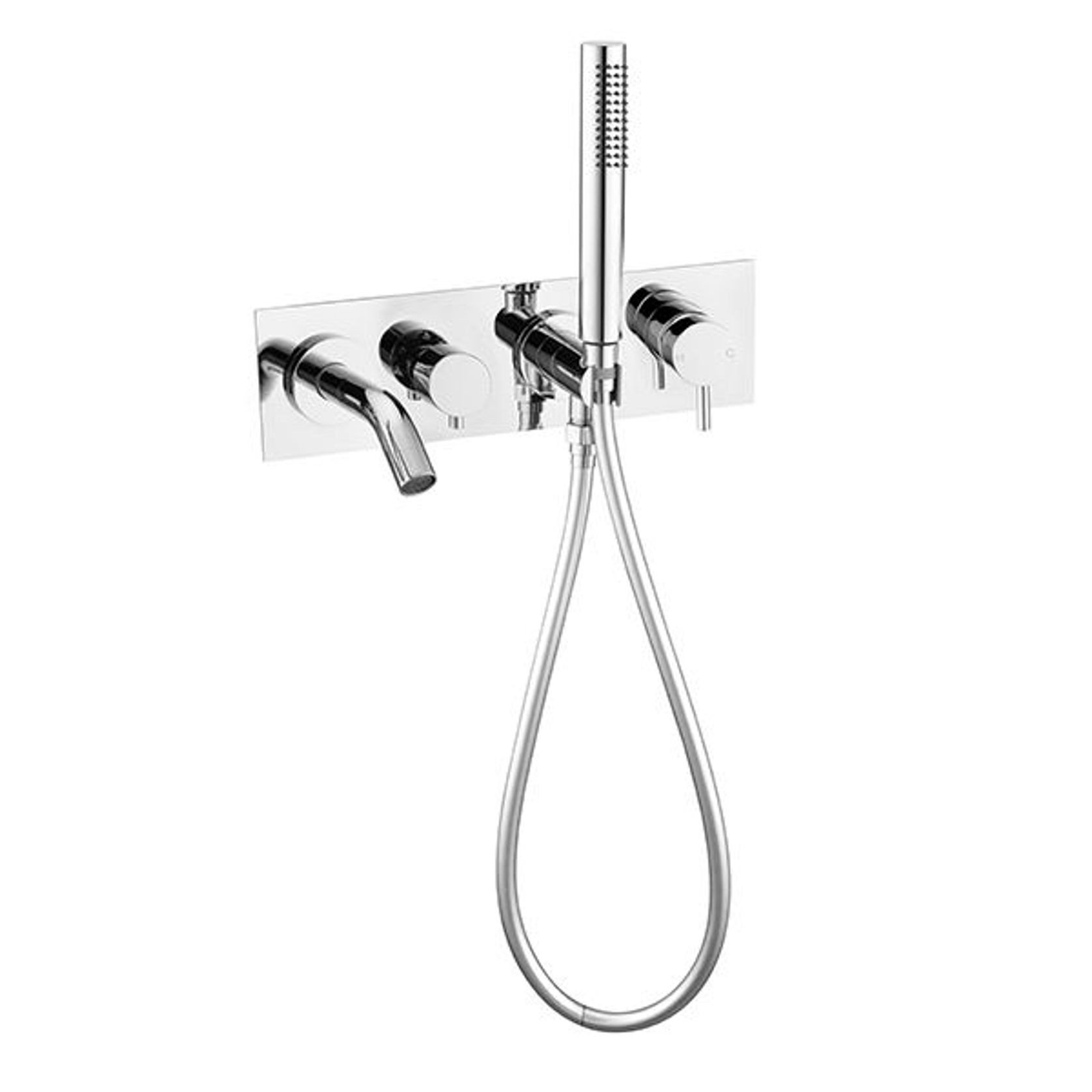Mecca Wall Mount Bath Mixer With Hand Shower Chrome gallery detail image
