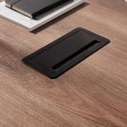 PHOENIX Sit & Stand Electric Lift Executive Desk with Right Return 1.8M - Warm Oak & Black gallery detail image