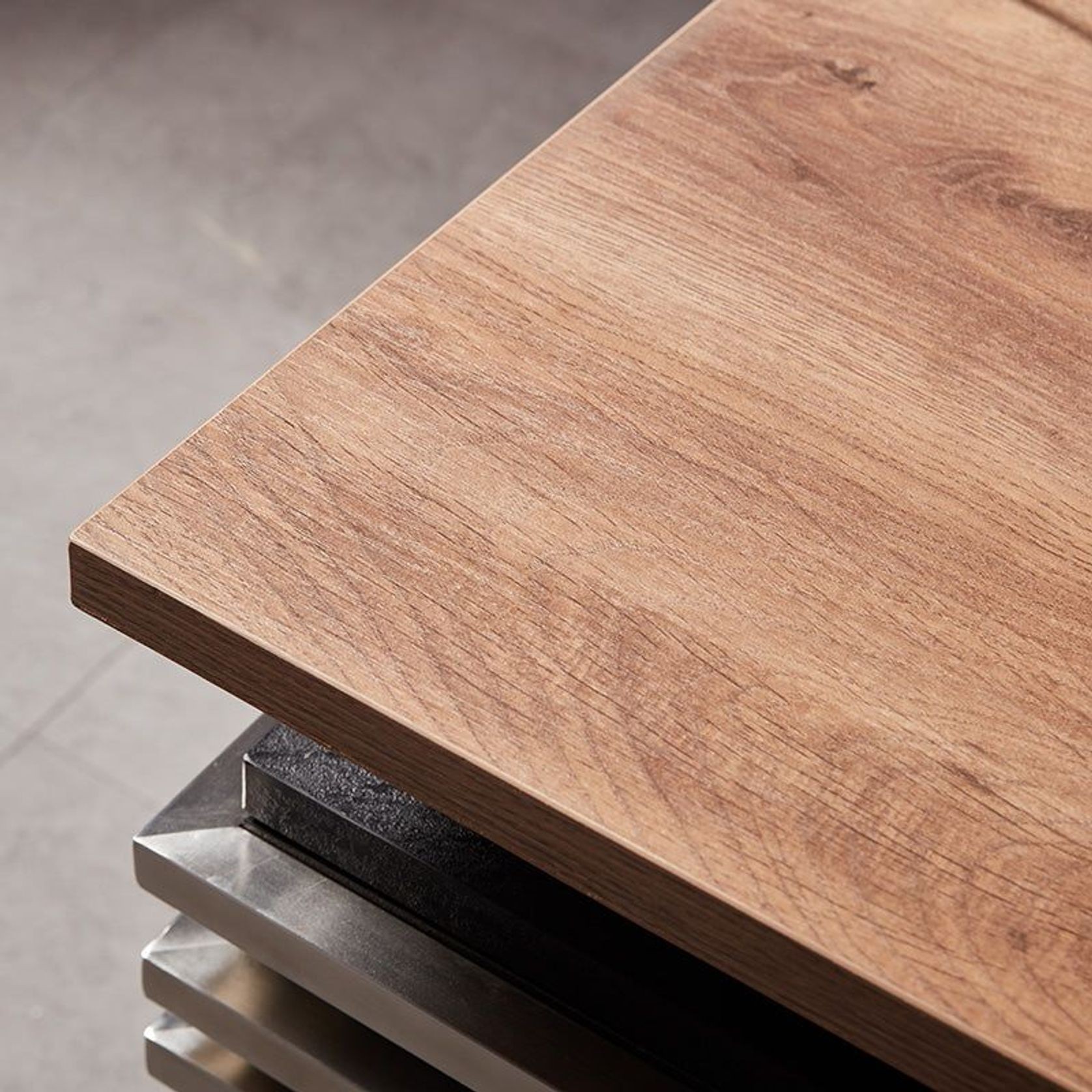 PHOENIX Executive Desk with Right Return 1.8M - Warm Oak & Black gallery detail image