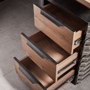 PHOENIX Executive Desk with Right Return 2.2M - Warm Oak & Black gallery detail image