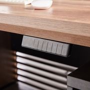 PHOENIX Sit & Stand Electric Lift Executive Desk with Right Return 1.8M - Warm Oak & Black gallery detail image