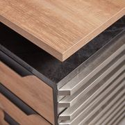 PHOENIX Sit & Stand Electric Lift Executive Desk with Right Return 1.8M - Warm Oak & Black gallery detail image