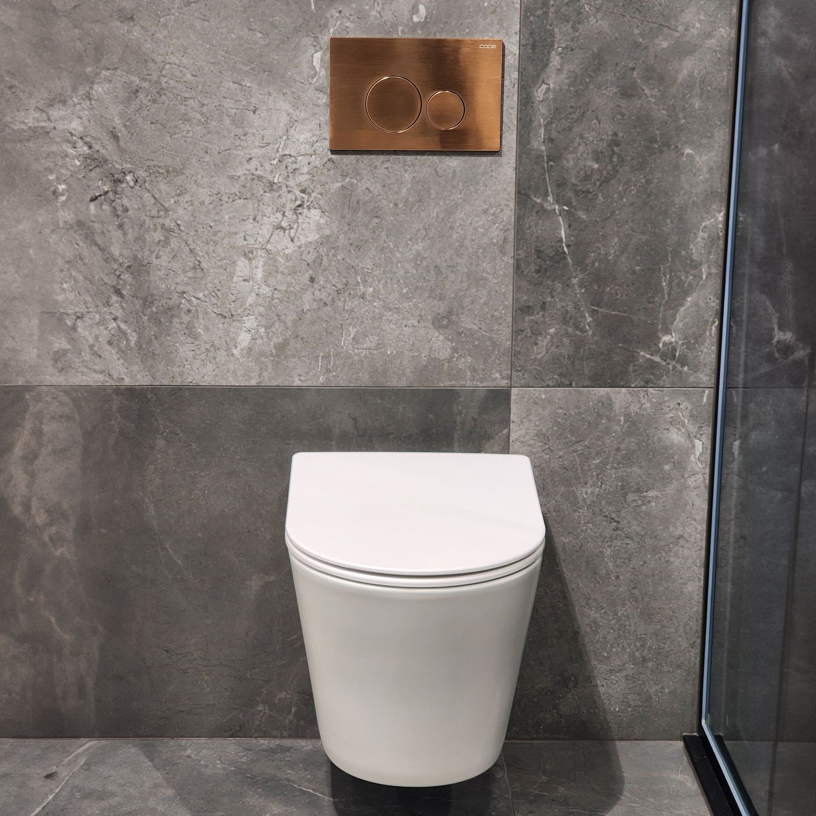 Pure Typhoon Wall Hung Toilet Suite |Brushed Copper Btn gallery detail image