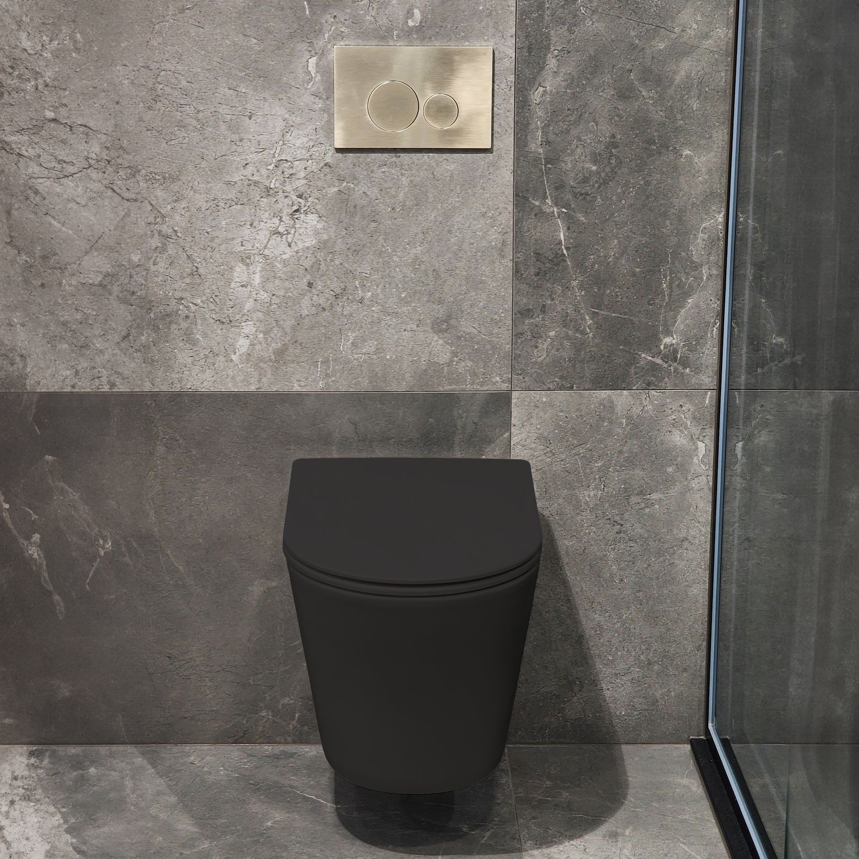 Pure Typhoon Wall Hung Toilet Suite |Brushed Nickel Btn gallery detail image