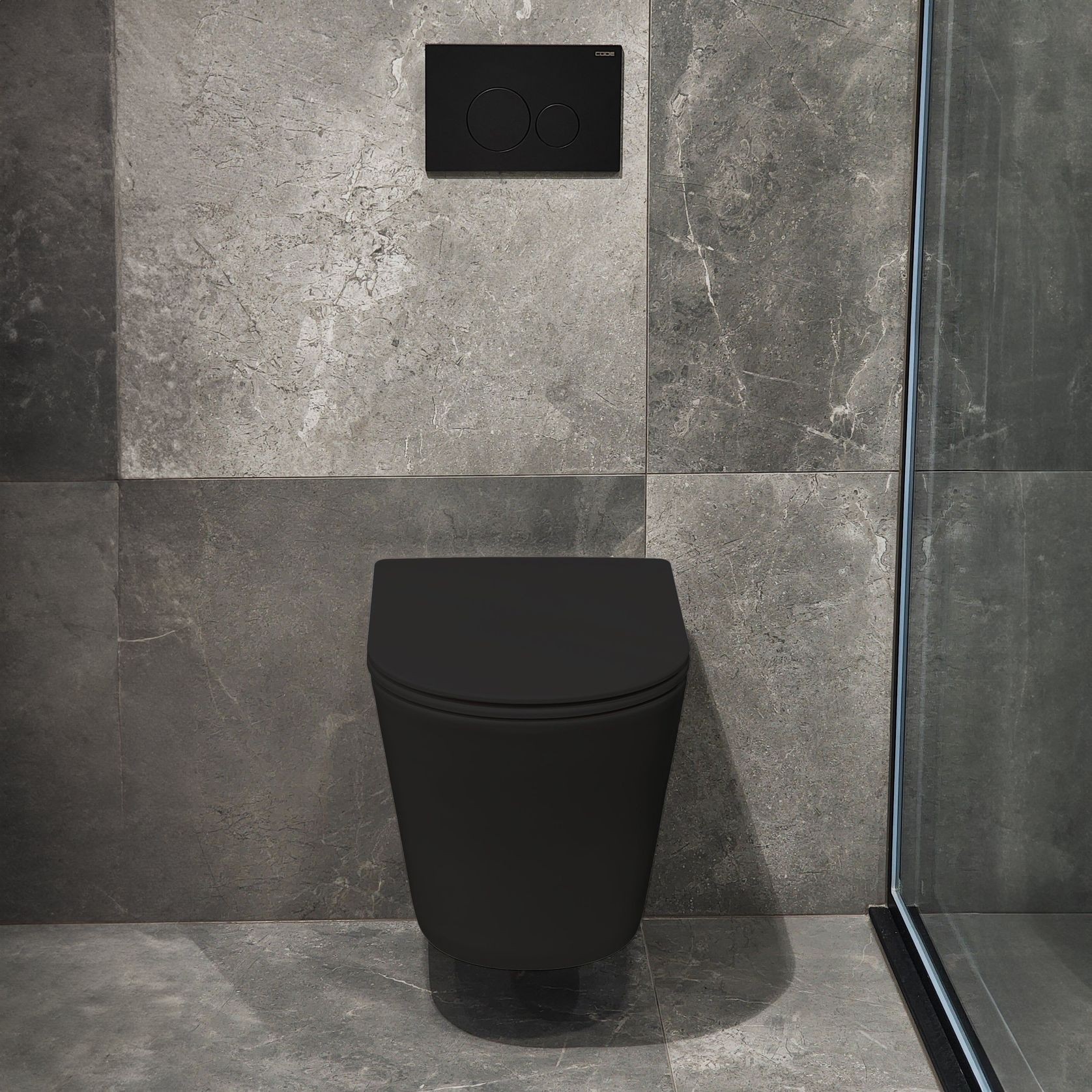 Code Pure Typhoon Wall Hung Toilet Suite | M/Black Btn gallery detail image