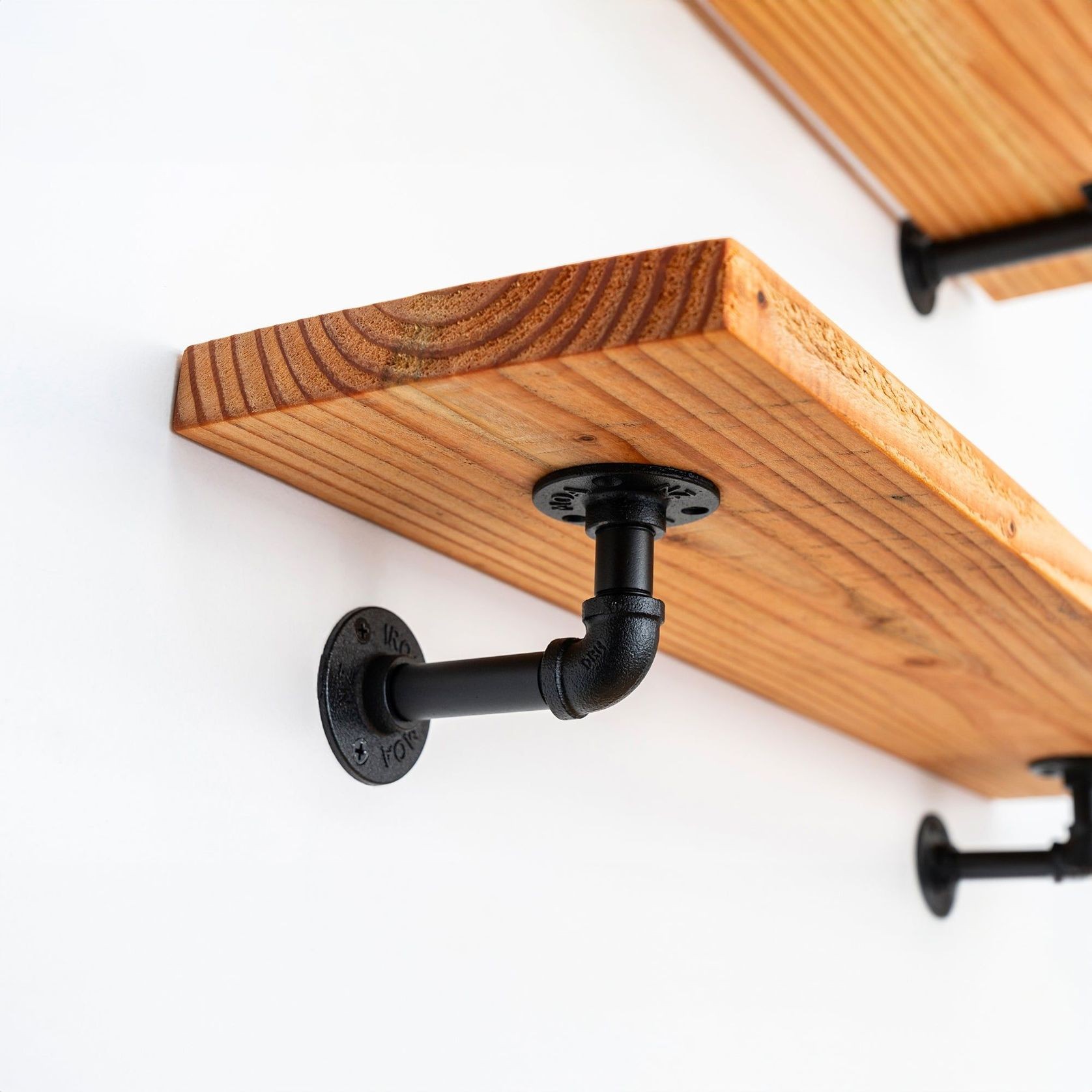 Rustic Pipe Bracket Shelf 170cm gallery detail image
