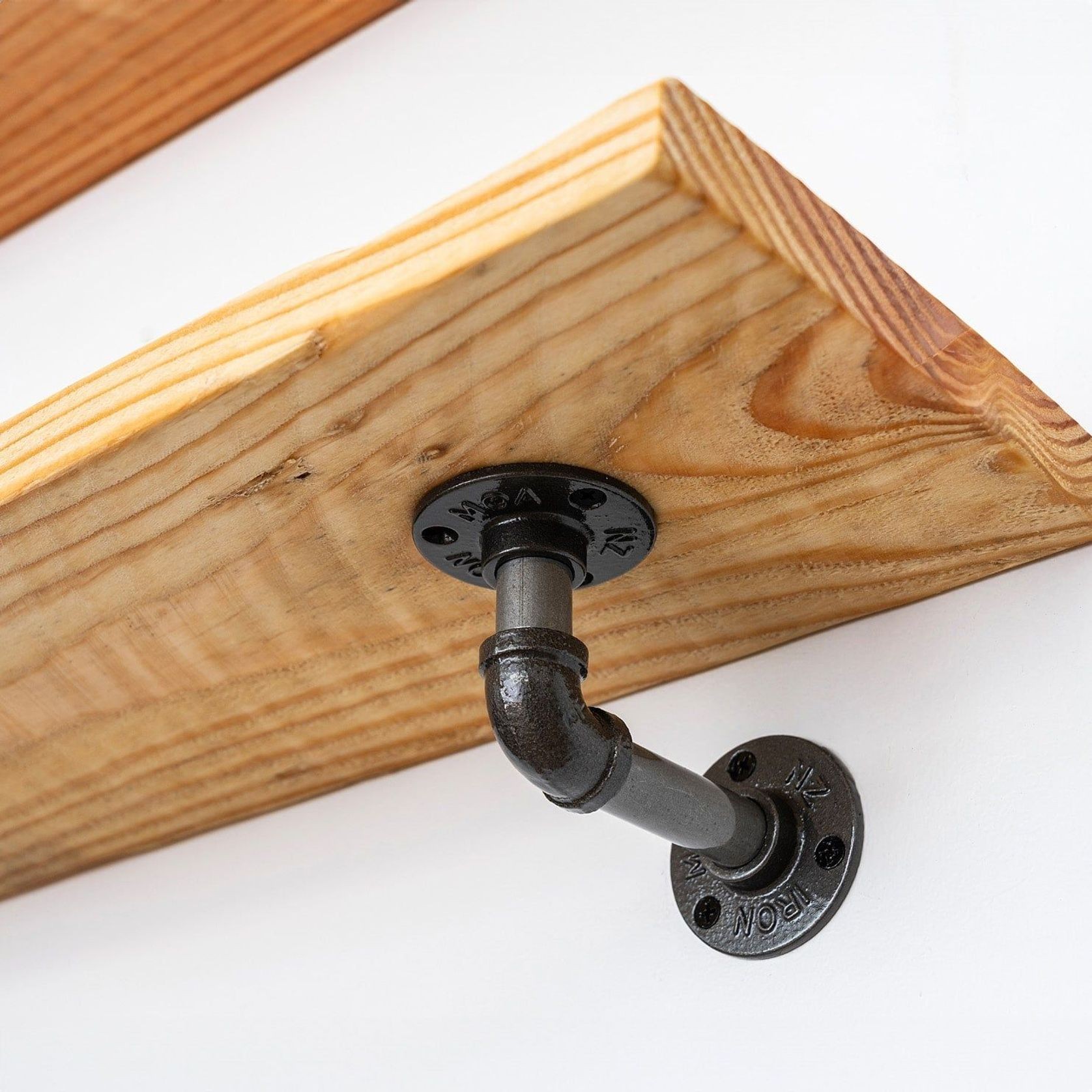 Rustic Pipe Bracket Shelf 130cm gallery detail image
