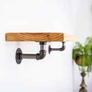Rustic Pipe Bracket Shelf 80cm gallery detail image