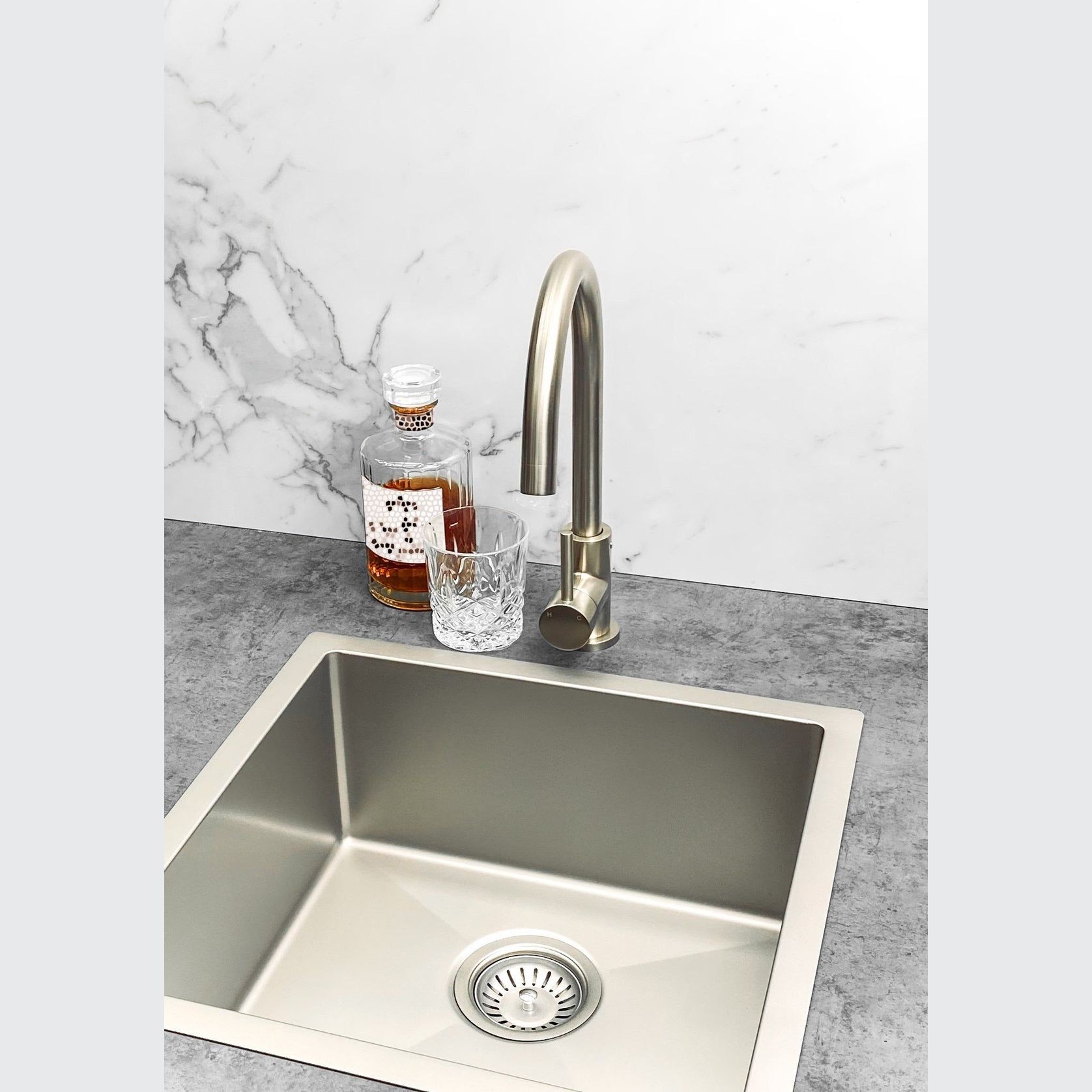 Sink Strainer $ Waste Plug Basket - PVD Brushed Nickel gallery detail image