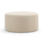 Halle Medium Round Ottoman Pouf | Sand Beige gallery detail image
