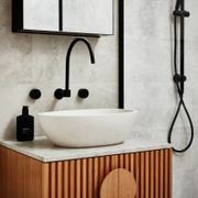 Round High-Rise Swivel Wall Spout - Matte Black gallery detail image