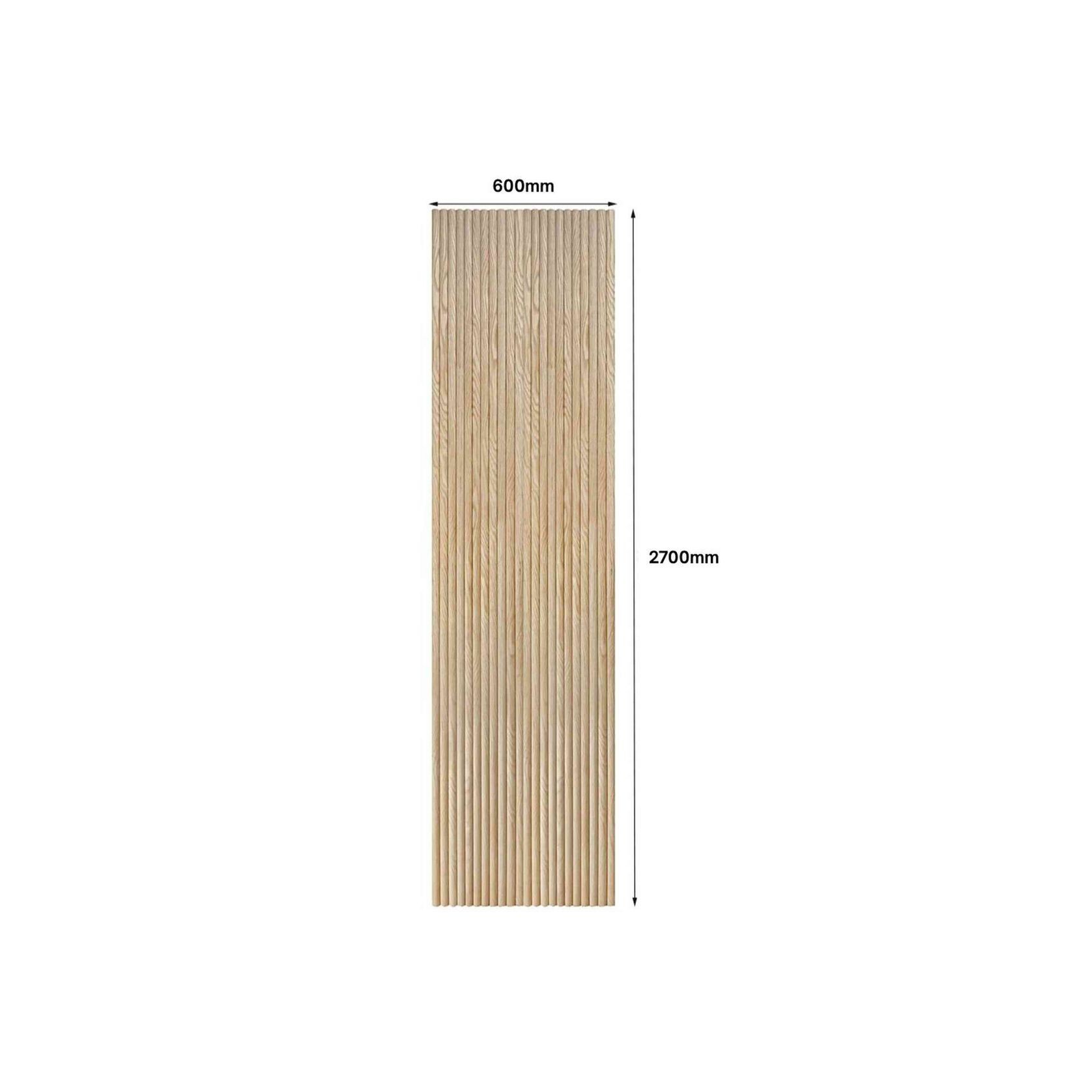 WOODFLEX Flexible Wooden Slat Wall Panel - Oak Veneer - 3000mm x 600mm - Half Round gallery detail image