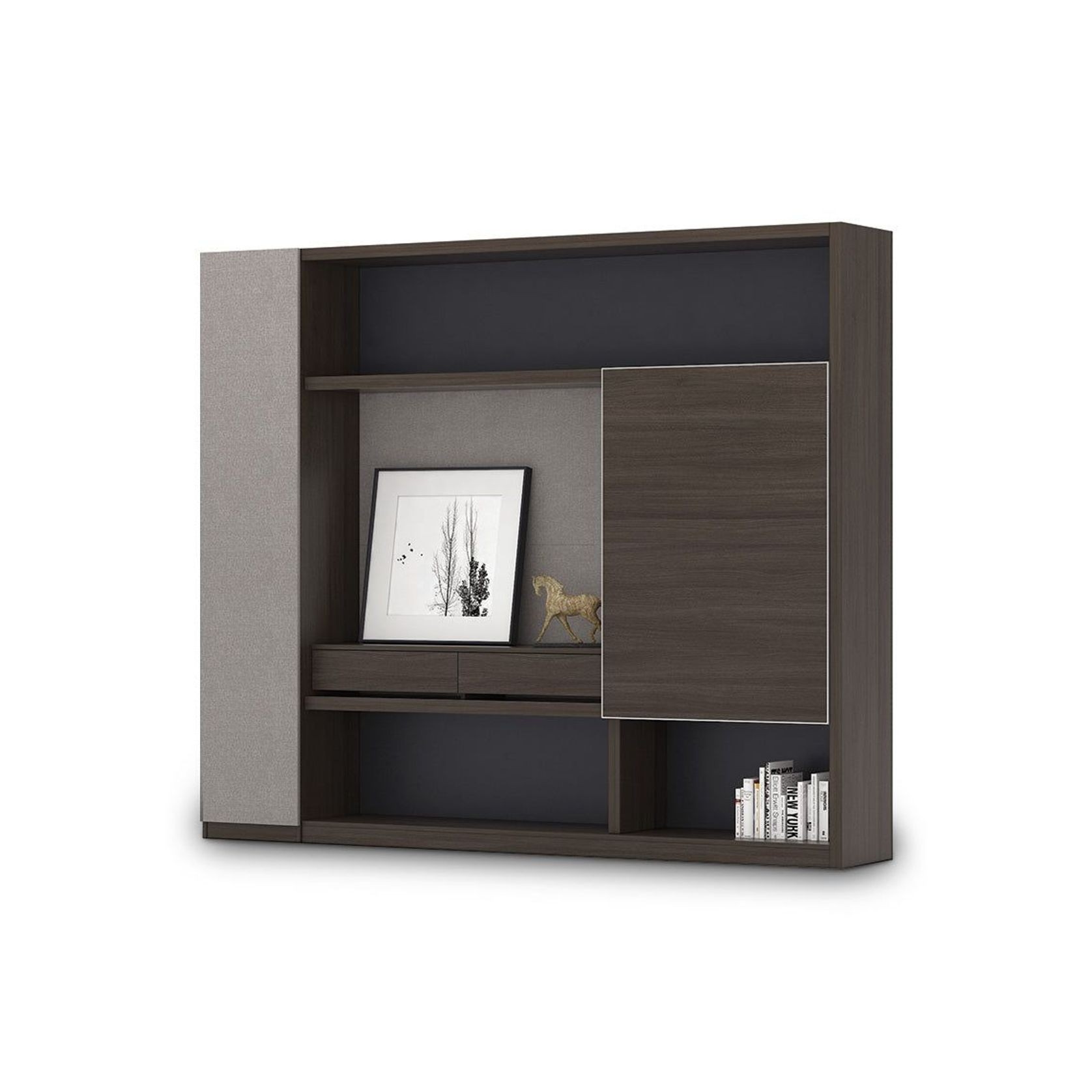 Carter Display Cabinet 2.4M - Coffee & Grey gallery detail image