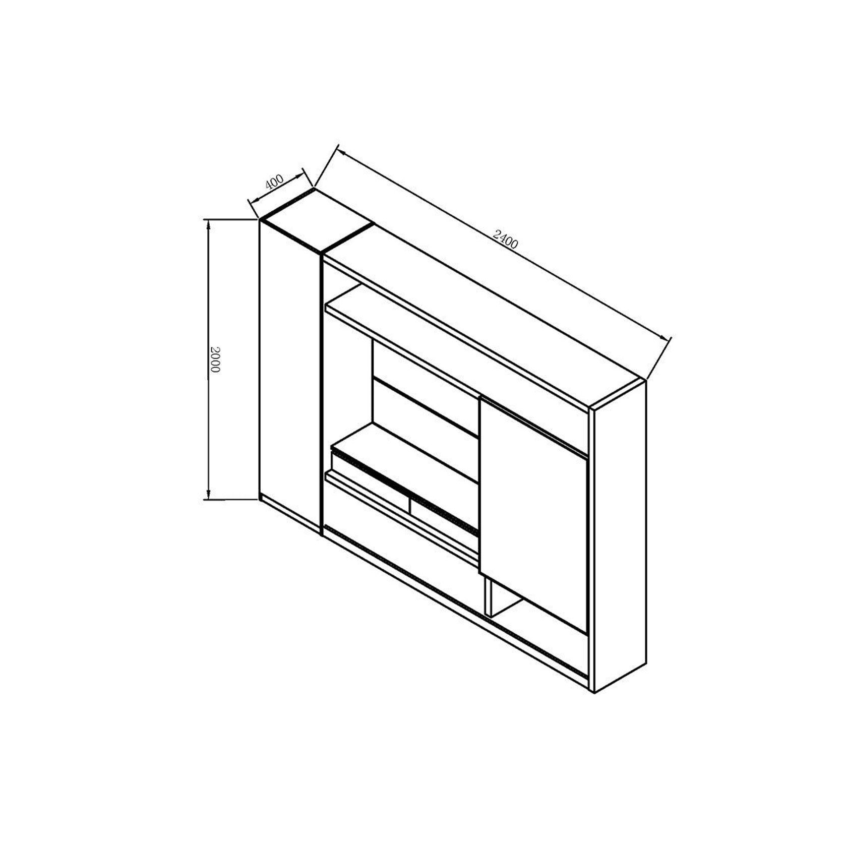 Carter Display Cabinet 2.4M - Coffee & Grey gallery detail image