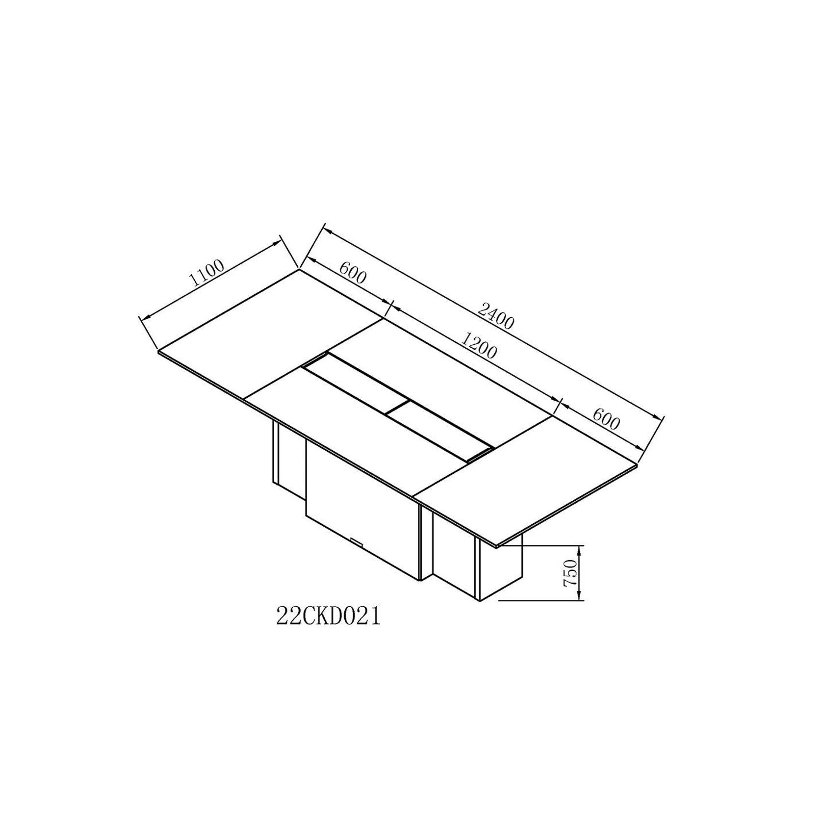 CARTER Boardroom Table 2.4M - Coffee & Charcoal gallery detail image