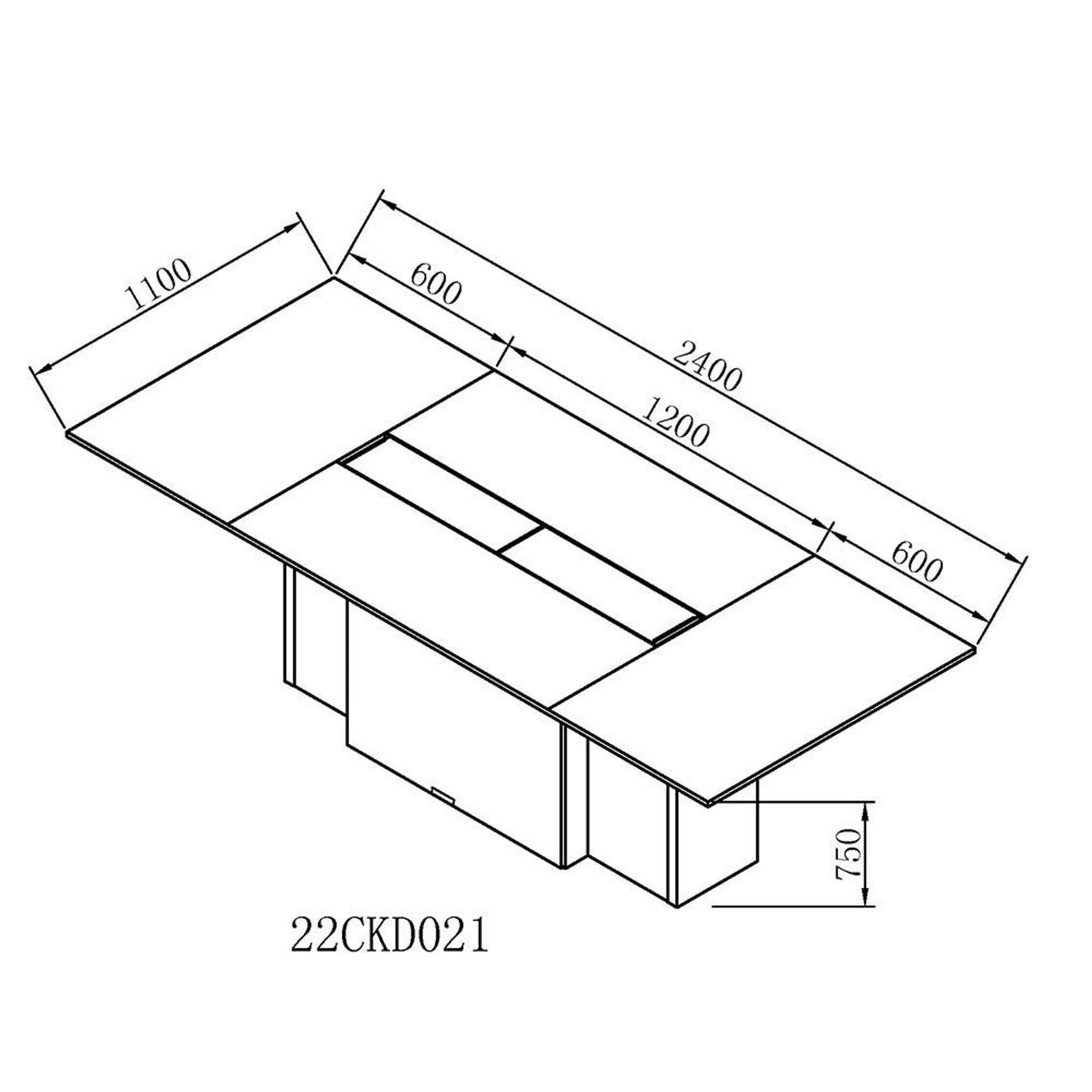 CARTER Boardroom Table 2.4M - Coffee & Charcoal gallery detail image