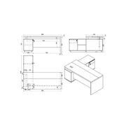 Carter Executive Office Desk + Left Return - 180cm - Coffee + Charcoal gallery detail image