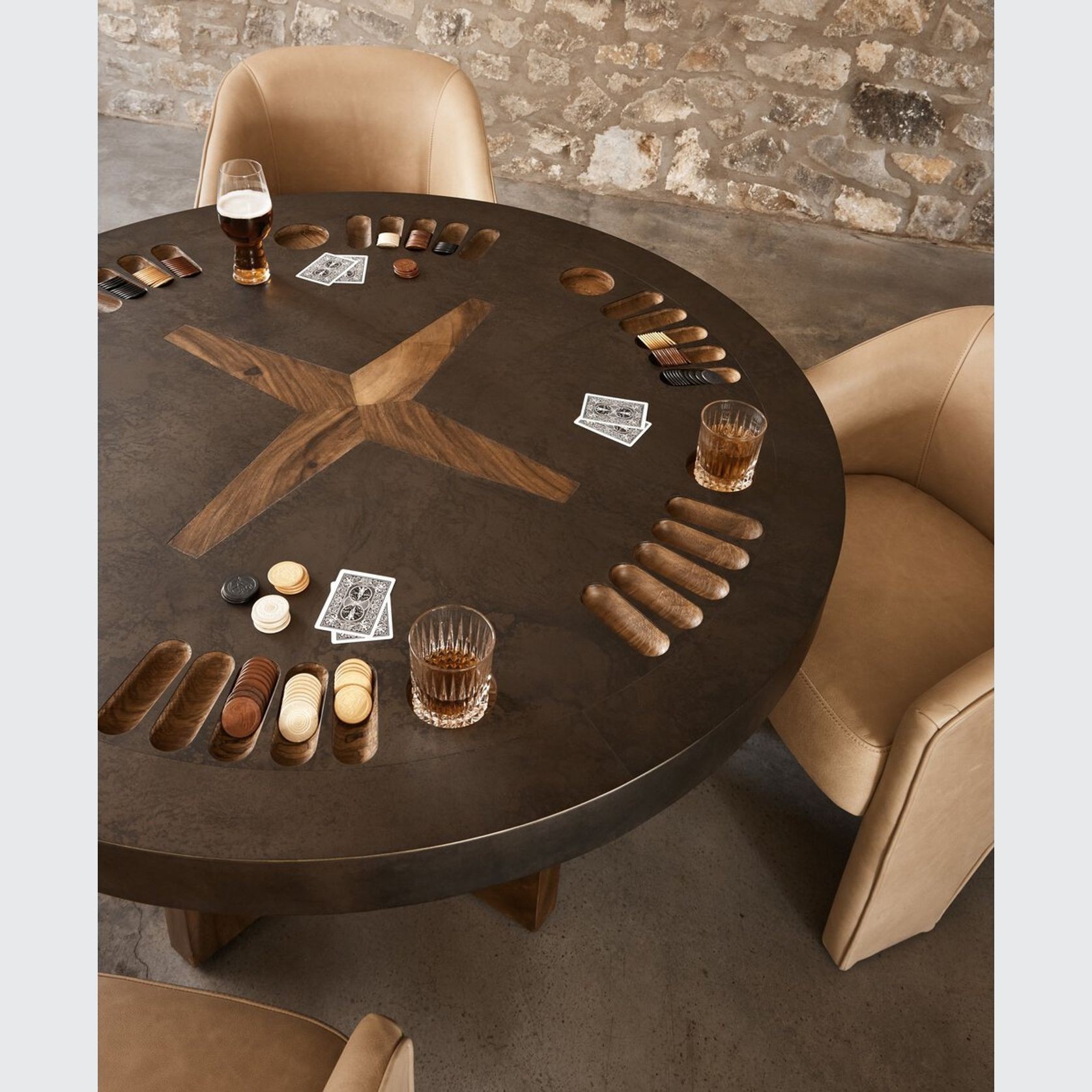 Poker Table in Natural Brown Guanacaste gallery detail image