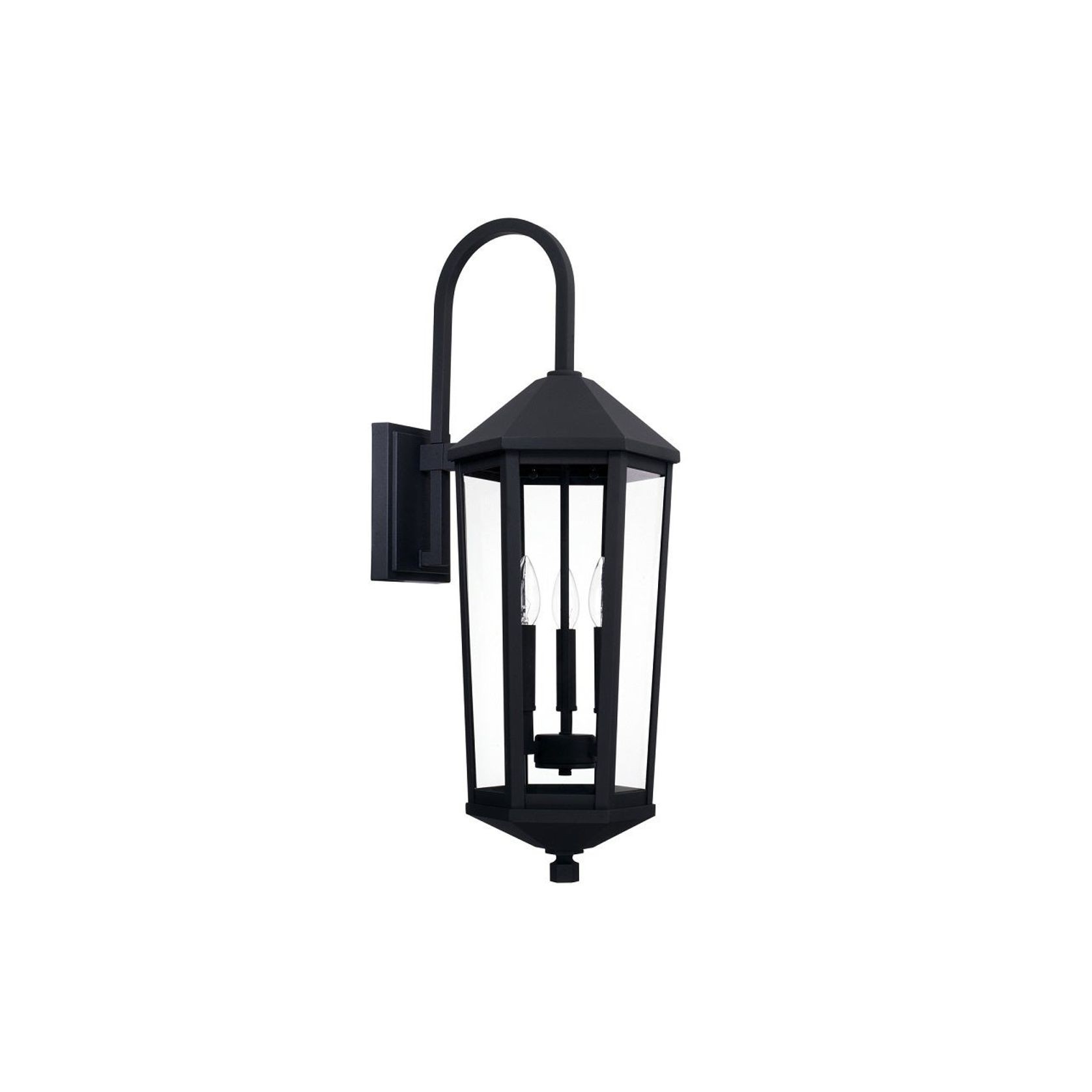 Landon 3 Light Outdoor Wall Lantern - Medium in Black gallery detail image