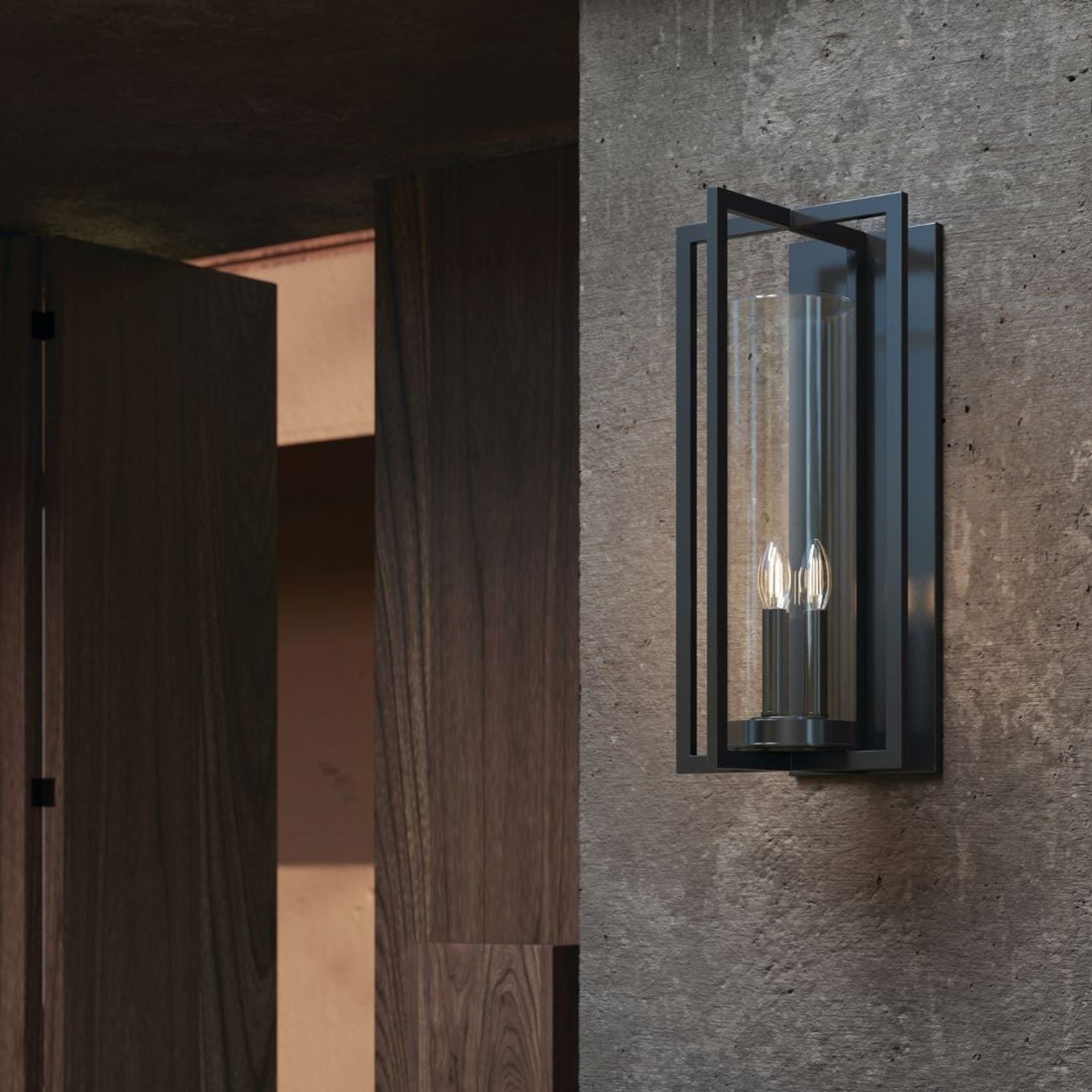 Karter 3 Light Wall Lantern in Black gallery detail image