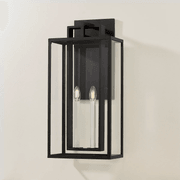 Robertson 2 Light Outdoor Wall Lantern - Large in Textured Black gallery detail image