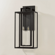Robertson 2 Light Outdoor Wall Lantern - Large in Textured Black gallery detail image