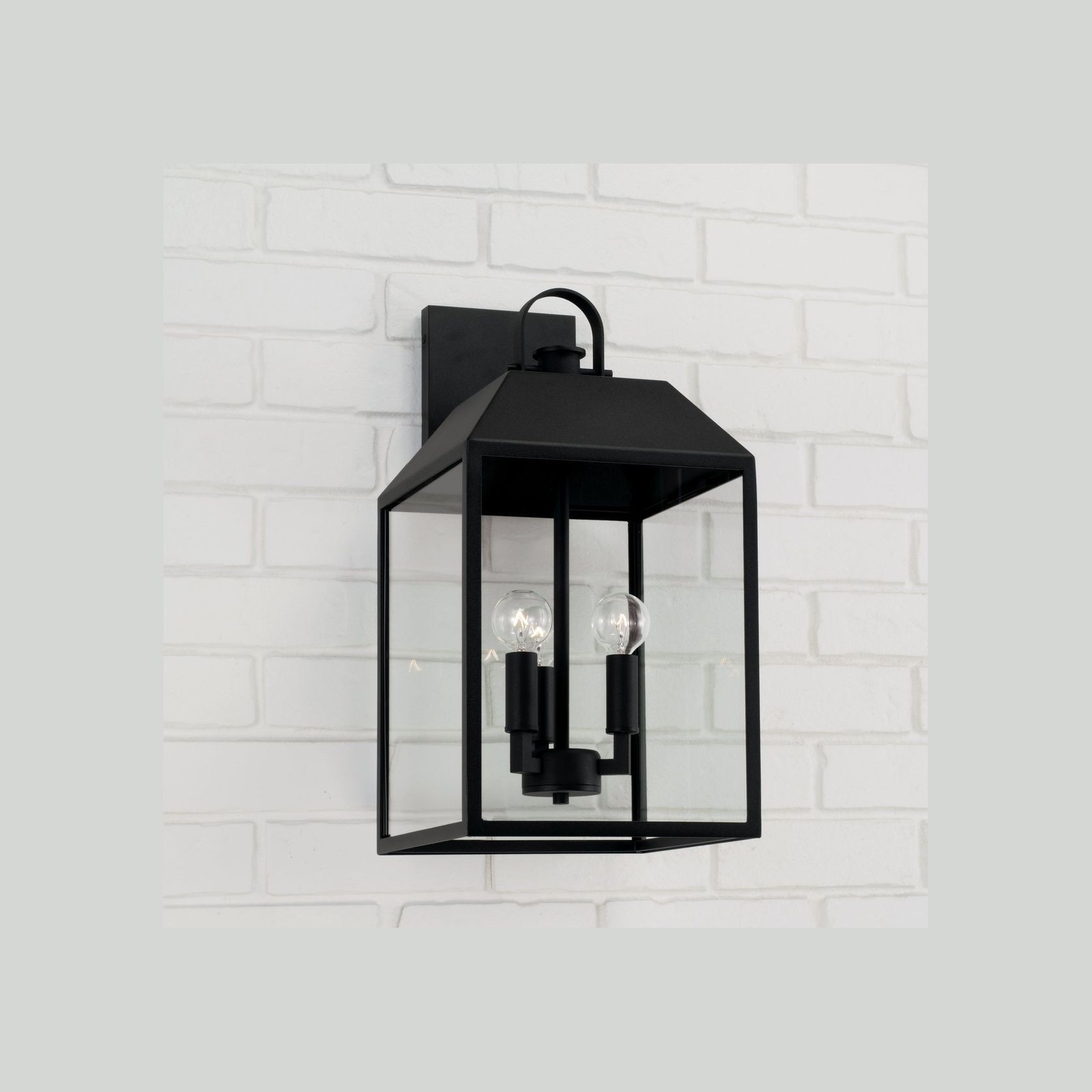 Brook 3 Light Outdoor Wall Lantern - Medium In Black gallery detail image