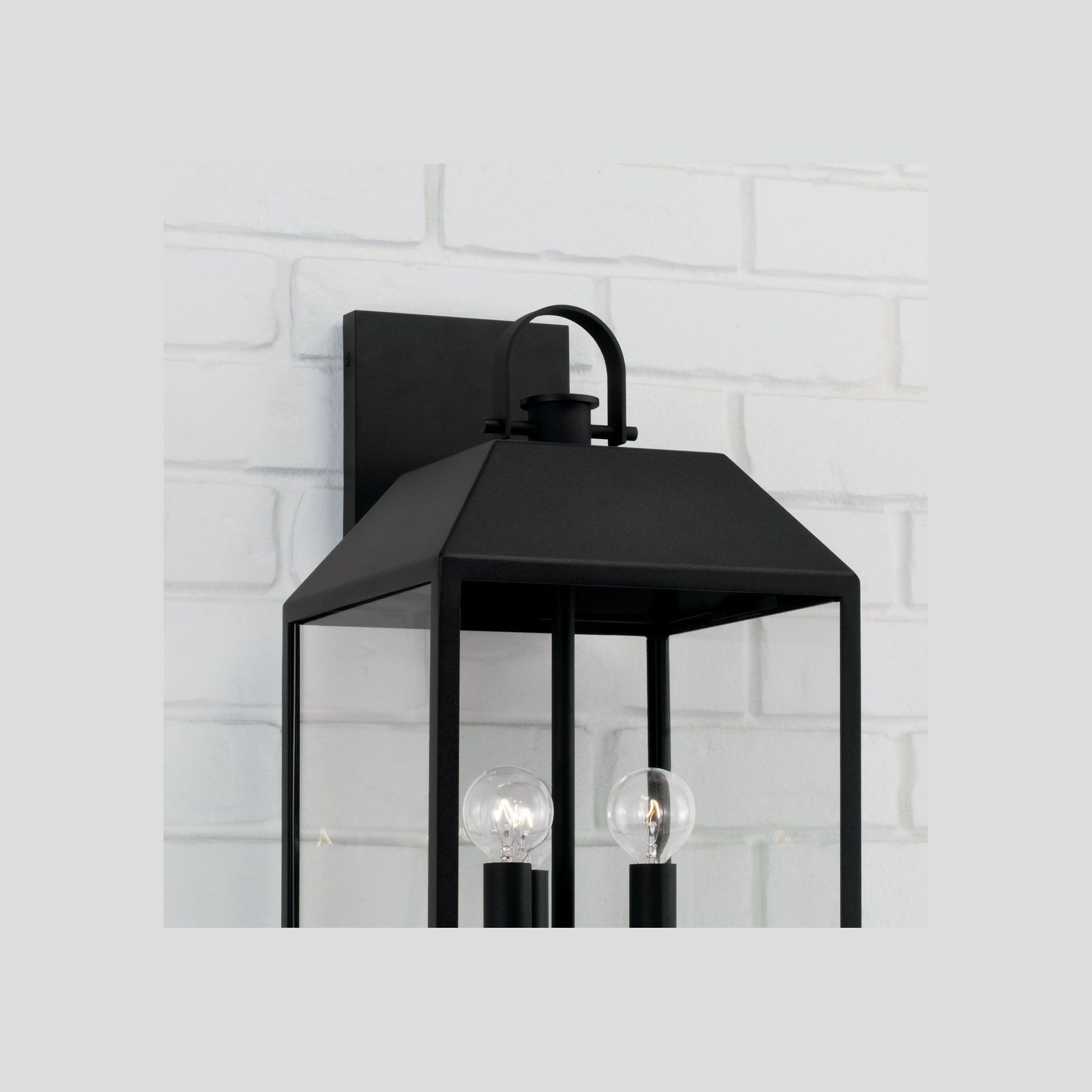 Brook 3 Light Outdoor Wall Lantern - Medium In Black gallery detail image