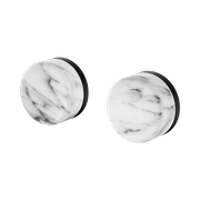 Serenity Wall Top Assembly With Arabescato Corchia Handle Matte Black gallery detail image