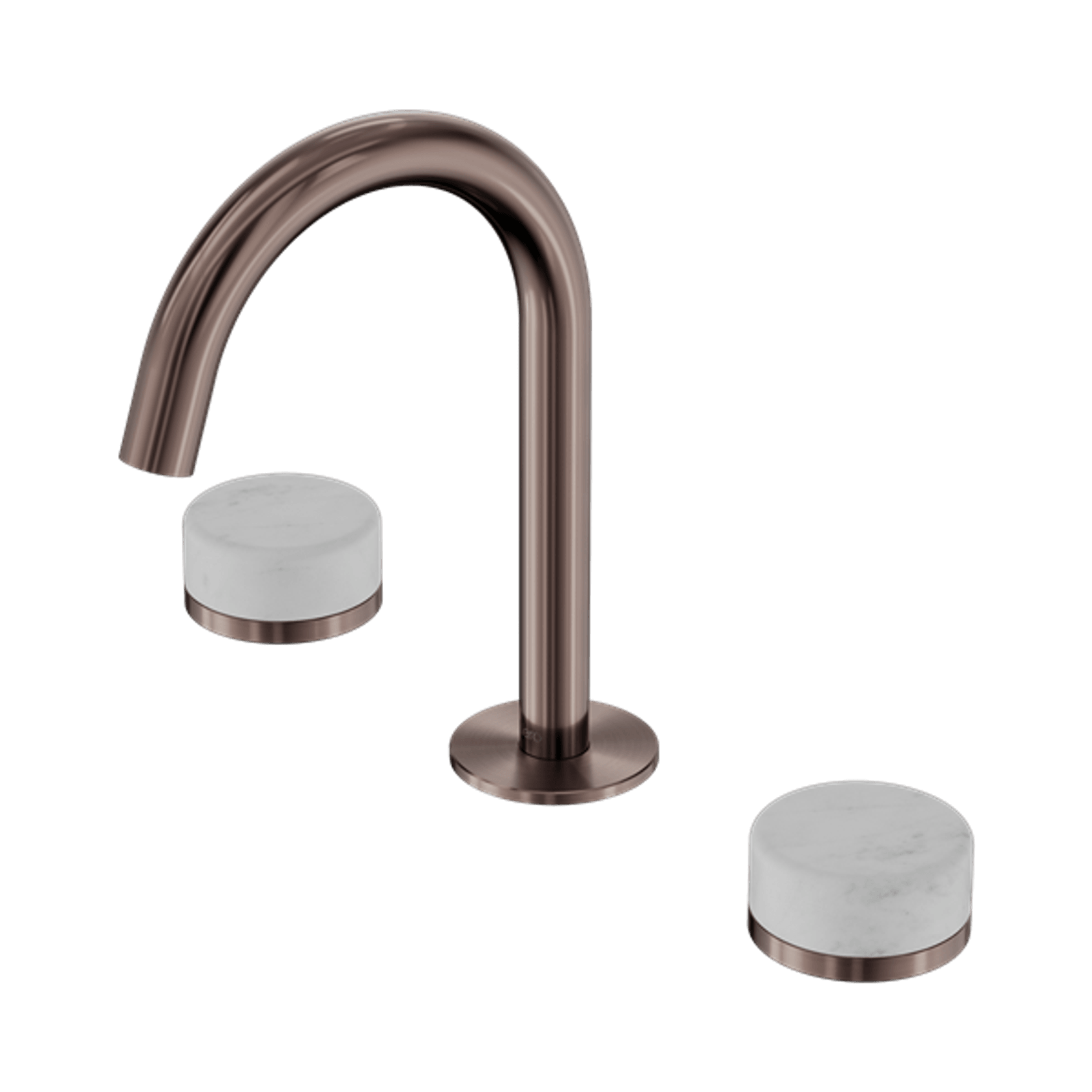 Serenity Basin Set Arc Spout With Carrara Handle Brushed Bronze gallery detail image