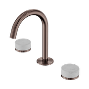 Serenity Basin Set Arc Spout With Carrara Handle Brushed Bronze gallery detail image