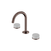 Serenity Basin Set Arc Spout With Carrara Handle Brushed Bronze gallery detail image