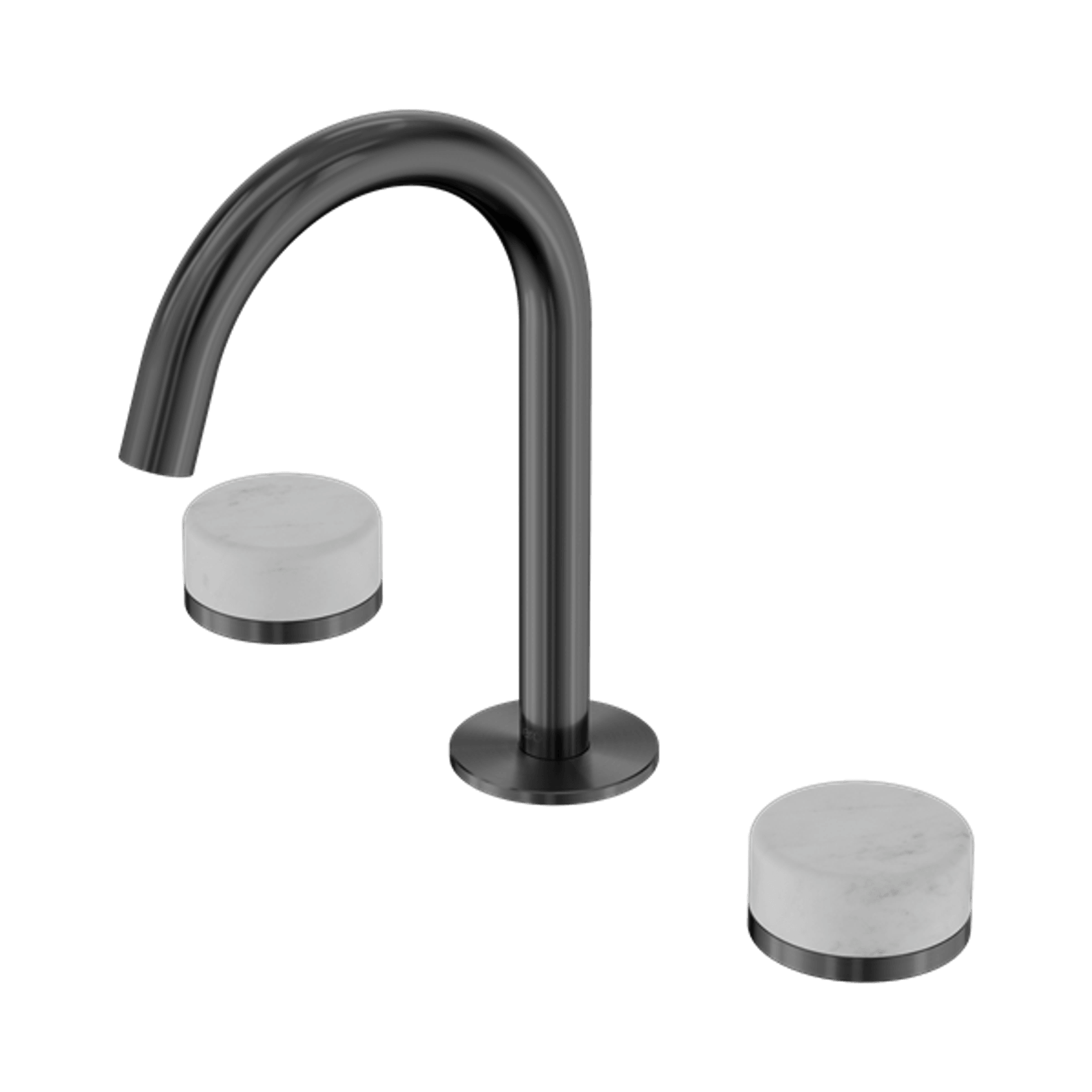 Serenity Basin Set Arc Spout With Carrara Handle Gun Metal gallery detail image