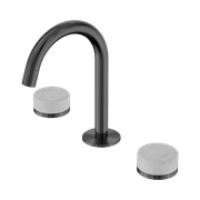 Serenity Basin Set Arc Spout With Carrara Handle Gun Metal gallery detail image