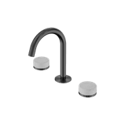 Serenity Basin Set Arc Spout With Carrara Handle Gun Metal gallery detail image