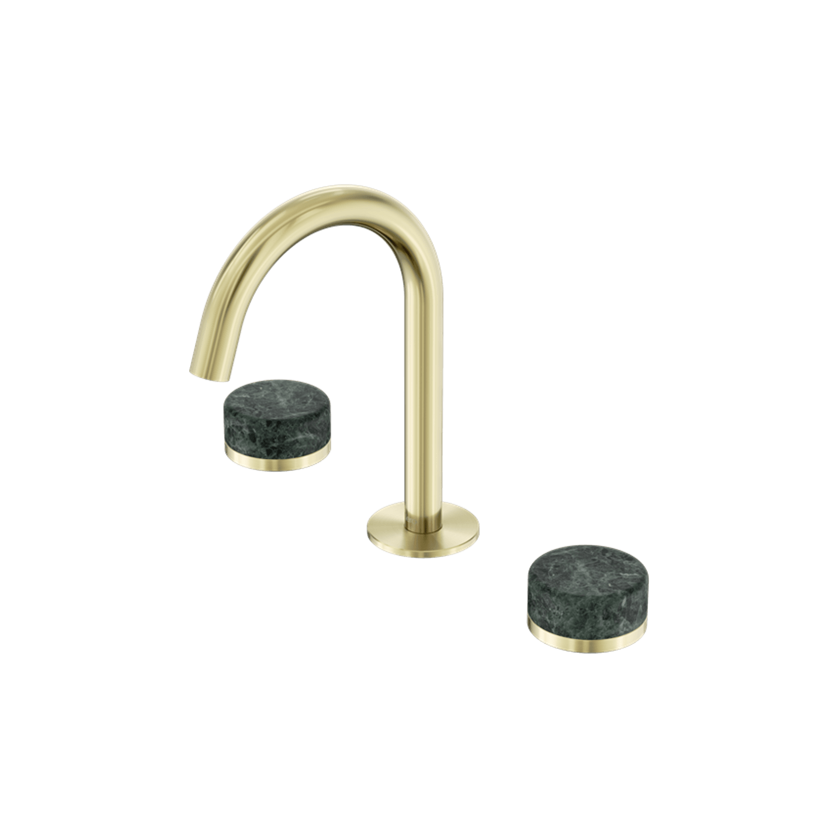 Serenity Basin Set Arc Spout With Verde Alpi Handle Brushed Gold gallery detail image