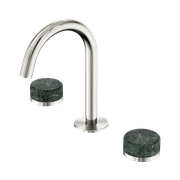 Serenity Basin Set Arc Spout With Verde Alpi Handle Brushed Nickel gallery detail image